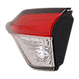 Passenger Side, Inner Tail Light, with Bulb, Halogen, Clear and Red Lens, CAPA CERTIFIED