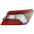 Passenger Side, Outer Tail Light, with Bulb, LED, Clear and Red Lens