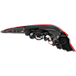 Passenger Side, Outer Tail Light, with Bulb, Halogen, Red Lens