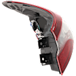 Passenger Side, Outer Tail Light, with Bulb, Halogen, Red Lens