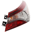 Passenger Side, Outer Tail Light, with Bulb, Halogen, Red Lens