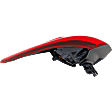 Passenger Side, Outer Tail Light, with Bulb, Halogen, Clear and Red Lens
