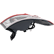 Passenger Side, Outer Tail Light, with Bulb, Halogen, Clear and Red Lens
