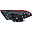 Passenger Side, Inner Tail Light, with Bulb, LED, Clear and Red Lens