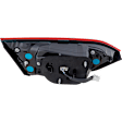Passenger Side, Inner Tail Light, with Bulb, LED, Clear and Red Lens, CAPA CERTIFIED