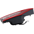 Driver Side, Inner Tail Light, with Bulb, LED, Clear and Red Lens