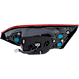 Driver Side, Inner Tail Light, with Bulb, LED, Clear and Red Lens, CAPA CERTIFIED