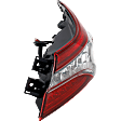 Passenger Side, Outer Tail Light, with Bulb, Halogen, Clear and Red Lens, CAPA CERTIFIED