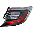 Passenger Side, Outer LED Tail Light, With bulb(s), Clear & Red Lens, Hatchback