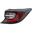Passenger Side, Outer LED Tail Light, With bulb(s), Clear & Red Lens, Hatchback