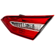 Passenger Side, Inner Tail Light, with Bulb, Halogen, Clear and Red Lens, CAPA CERTIFIED