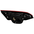 Passenger Side, Inner Tail Light, with Bulb, Halogen, Clear and Red Lens, CAPA CERTIFIED