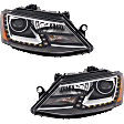 Driver and Passenger Side Headlights, with Bulbs, LED, Clear Lens