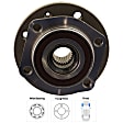 Front, Driver or Passenger Side Wheel Hub, 4 Lugs, With Bearing, 4 x 4.25 in. Bolt Pattern, GLT Model, 5 Cyl., 2.4L Engine
