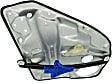 2004 Volkswagen Jetta - Rear, Driver Side Power Window Regulator, Without Motor