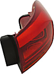 Passenger Side, Outer Tail Light, With bulb(s), Halogen, Red Lens, CAPA CERTIFIED