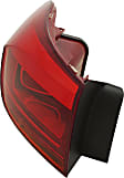Driver Side, Outer Tail Light, With bulb(s), Halogen, Red Lens, CAPA CERTIFIED