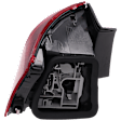 Passenger Side, Outer Tail Light, with Bulb, Halogen, Clear and Red Lens