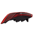 Passenger Side, Outer Tail Light, with Bulb, LED, Clear and Red Lens