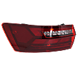 Driver Side, Outer Tail Light, with Bulb, LED, Clear and Red Lens