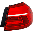2017 Volkswagen Passat S - Passenger Side, Outer Halogen Tail Light, With bulb(s), Production Date To July 3 2016, OE Replacement