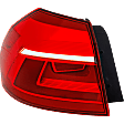 Driver Side, Outer Tail Light, with Bulb, Halogen, Clear and Red Lens