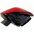 Driver Side, Outer Tail Light, with Bulb, Halogen, Clear and Red Lens