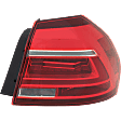 2016 Volkswagen Passat R-Line - Passenger Side, Outer LED Tail Light, With bulb(s), Mounts on Body, Clear Red Lens