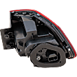 Driver Side, Outer LED Tail Light, With bulb(s), Clear Red Lens