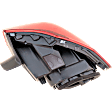 Driver Side, Outer LED Tail Light, With bulb(s), Clear Red Lens