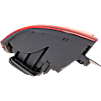 Driver Side, Outer LED Tail Light, With bulb(s), Clear Red Lens