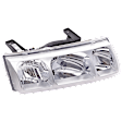 Passenger Side Headlight, with Bulb, Halogen, Clear Lens, Chrome Interior