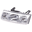Driver Side Headlight, with Bulb, Halogen, Clear Lens, Chrome Interior