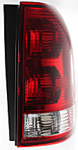 Passenger Side Tail Light, without Bulb, Halogen, Clear and Red Lens