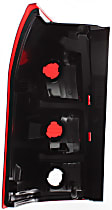 Passenger Side Tail Light, without Bulb, Halogen, Clear and Red Lens
