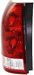 Driver Side Tail Light, without Bulb, Halogen, Clear and Red Lens