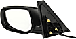 2012 Scion xB - Driver Side Mirror, Power Adjust, Non-Heated, Paintable, Manual Folding, In-housing Signal Light, No Blind Spot Feature, No Memory, No Puddle Light, No Auto-Dimming
