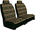 K020-C3-3SGN Front Row Seat Cover, Green, Made of Tweed, Southwest Design, Low Back Bucket Southwest Sierra Series