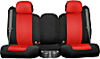 K212-19-3ZRC Front Row Seat Cover, Red Insert With Black Sides, Made of Neosupreme, Solid Design, 40/20/40 Split Backrest And Cushion Neosupreme Series