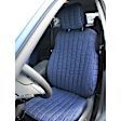 K212-28-0TDB Front Row Seat Cover, Dark Blue, Made of Tweed, Solid Design, 40/20/40 Split Backrest And Cushion Duramax Tweed Series