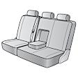 2013 Toyota Tundra - Second Row Seat Cover, Extended Cab Pickup, Headrest Openings Standard, Blue Insert With Black Sides, Made of Neosupreme, Solid Design, 60/40 Split Backrest And Cushion