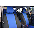 2013 Toyota Tundra - Second Row Seat Cover, Extended Cab Pickup, Headrest Openings Standard, Blue Insert With Black Sides, Made of Neosupreme, Solid Design, 60/40 Split Backrest And Cushion