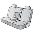 K369-03-0LBK Second Row Seat Cover, Black, Made of Velour, Solid Design, 40/60 Split Backrest And Cushion Scottsdale Series
