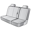 K370-06-0MSN Second Row Seat Cover, Sandstone, Made of Velour, Solid Design, 40/60 Split Backrest And Cushion Madera Series