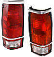 Driver and Passenger Side Halogen Tail Light, Without bulb(s), OE Replacement