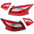 Driver and Passenger Side, Inner and Outer Halogen Tail Light, With bulb(s), OE Replacement