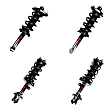 SET-1345721L-C Front and Rear, Driver and Passenger Side Fully Loaded Strut, FWD