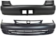 Front and Rear Primed Bumper Cover