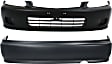 2000 Honda Civic EX - Front and Rear Primed Bumper Cover, Sedan, Canada/USA or Japan Built Vehicle