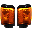 Driver and Passenger Side Corner Lights, With Bulb, With Black Trim